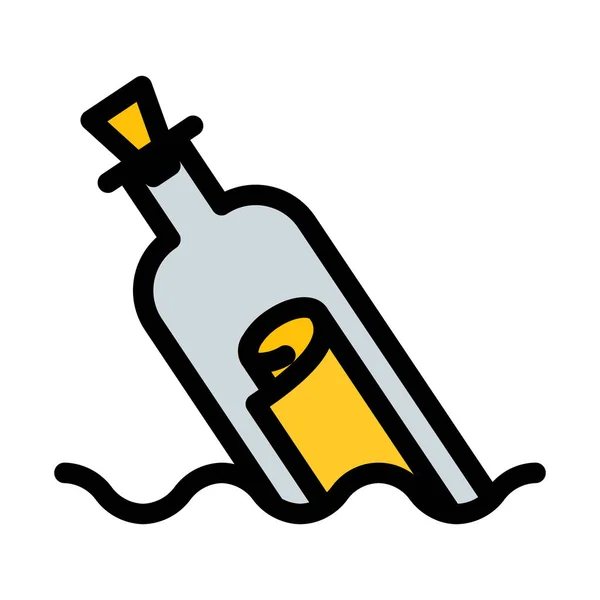 Mensaje Ilustración Vectorial Embotellada Sobre Fondo Blanco — Vector de stock