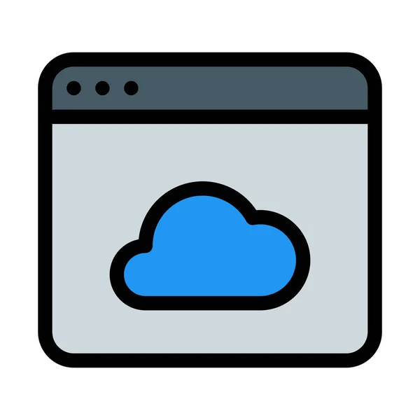 Web Cloud Service Illustration Vectorielle Simple — Image vectorielle