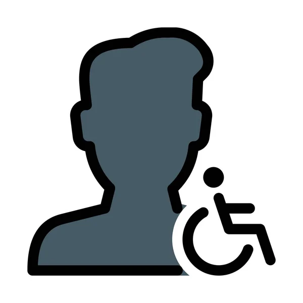 Icona Vettoriale Semplice Utente Disabilitato — Vettoriale Stock