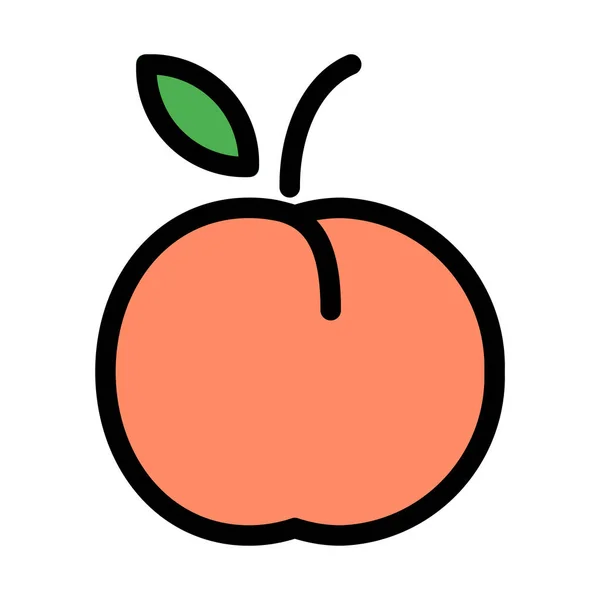 Dieta Sweet Peach Aislada Sobre Fondo Blanco — Vector de stock