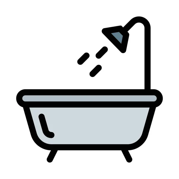 Dusche Mit Badewanne Einfache Abstrakte Vektorillustration — Stockvektor