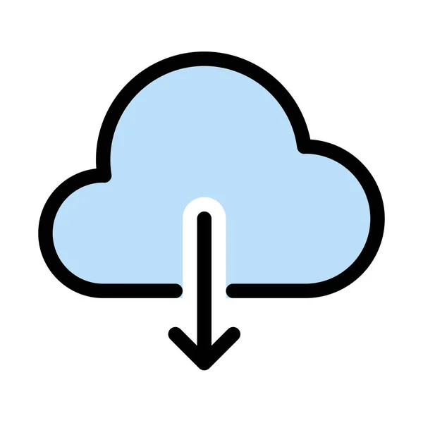 Scarica Dalla Rete Cloud Semplice Illustrazione Vettoriale — Vettoriale Stock