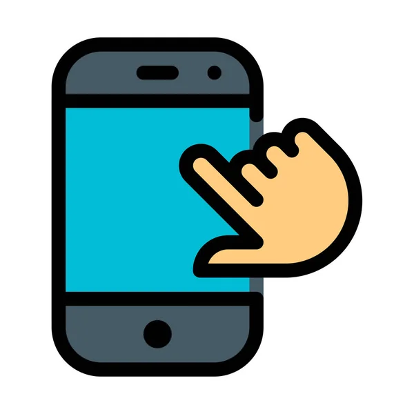 Telefoon Touchscreen Vertoning Vectorillustratie — Stockvector