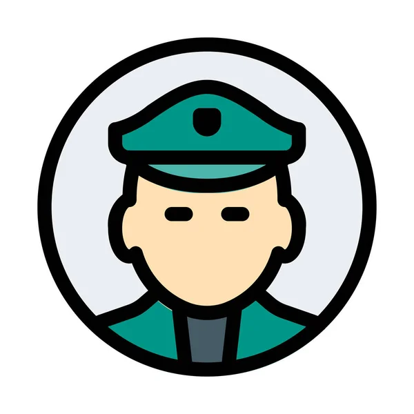 Αστυνομικός Απλό Εικονίδιο Στο Λευκό — Διανυσματικό Αρχείο