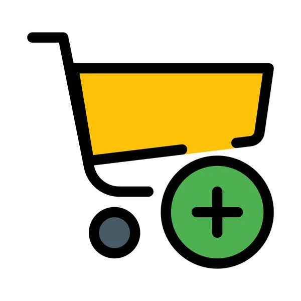 Shopping Cart Eenvoudige Vectorillustratie Toevoegen — Stockvector