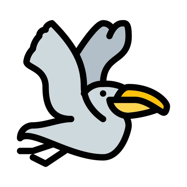 Pelican Illustrazione Vettoriale Uccelli Tropicali — Vettoriale Stock