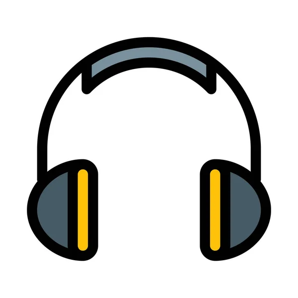 Auriculares Inalámbricos Música Simple Vector Ilustración — Archivo Imágenes Vectoriales