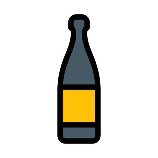 Botella Champán Vector Ilustración Sobre Fondo Blanco — Vector de stock