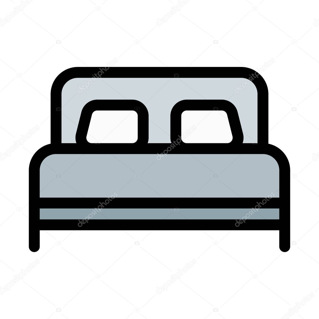 Double Bed Furniture vector illustration on white background