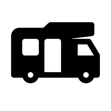 Camper van simgesine izole arka plan