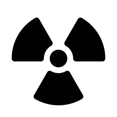 Radyasyon tehlikesi sembolü arka izole kapatmak