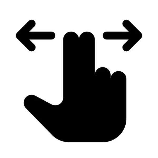 Dubbelrum Finger Horisontellt Svep Isolera Bakgrunden Tapeten Nära Upp — Stock vektor