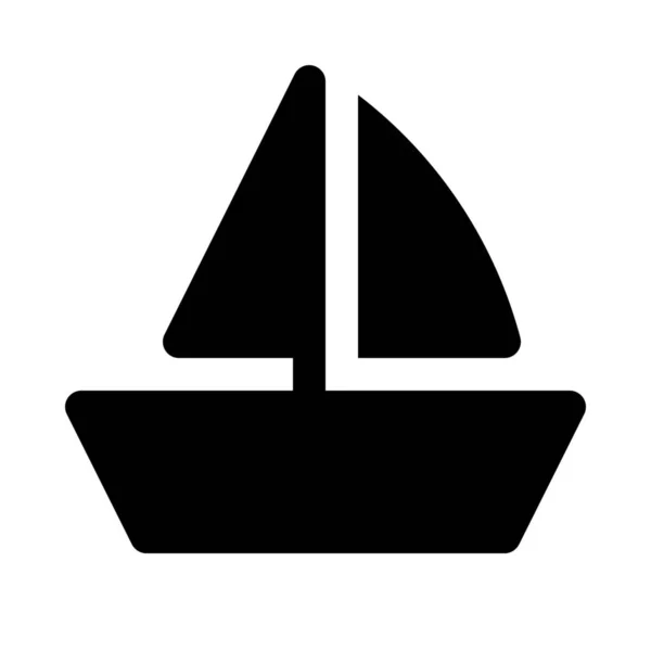 Sloop Tekne Izole Bac Arka Plan Üzerinde Kapatmak Upkground — Stok Vektör