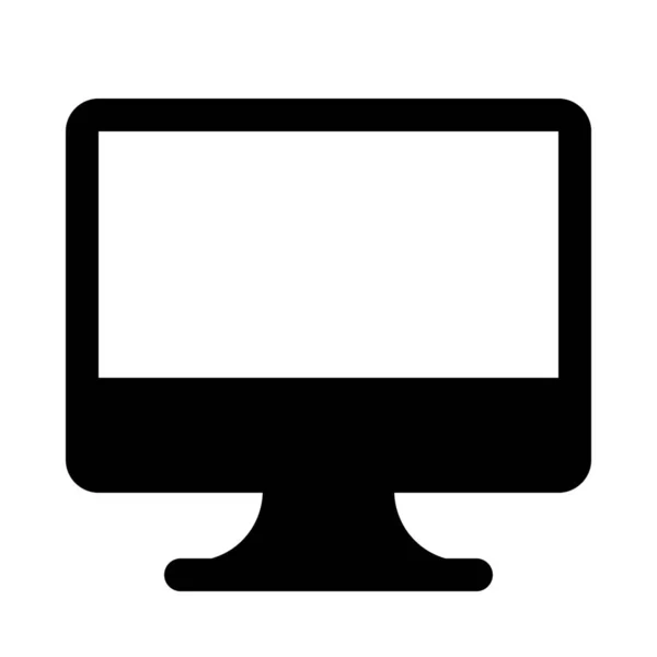 Flat Computer Monitor Background Close Isolated — Stock Vector