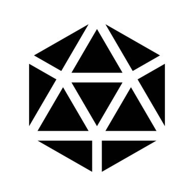 polihedron arka plan şeklinde icosahedron izole kapatmak