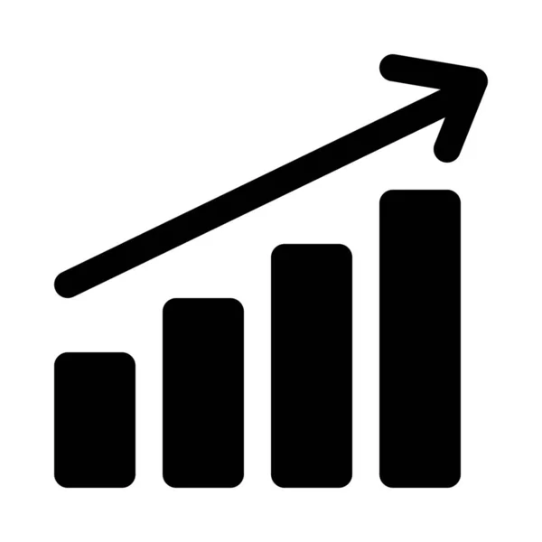 Tillväxt Bar Graph Isolerade Bakgrund Närbild — Stock vektor