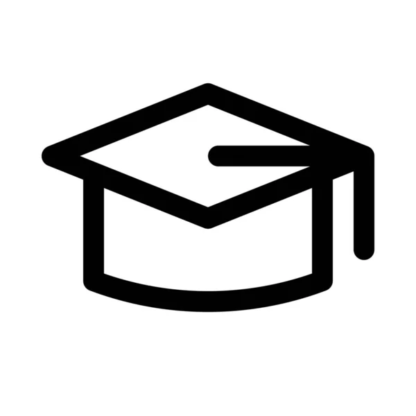 Sombrero Graduación Aislado Sobre Fondo Blanco — Archivo Imágenes Vectoriales