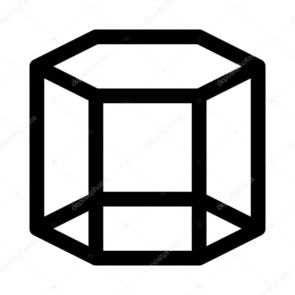 hexagonal prism polyhedron background close up isolated