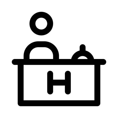 Otel resepsiyonist, Resepsiyon arka plan izole kapatmak