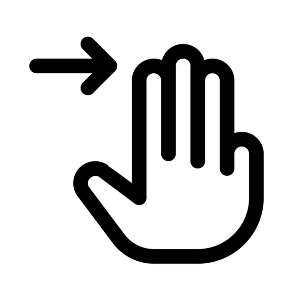 Επάνω Τρία Δάχτυλα Δεξιά Σύρετε Απομονώσετε Υπόβαθρο Ταπετσαρία Στενή — Διανυσματικό Αρχείο