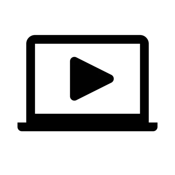 Laptop Video Bakgrunden Närbild Isolerade — Stock vektor