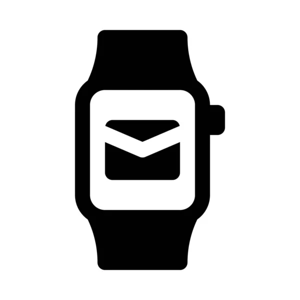 Mailové Oznámení Hodinkách Smartwatch Pozadí Zblízka — Stockový vektor