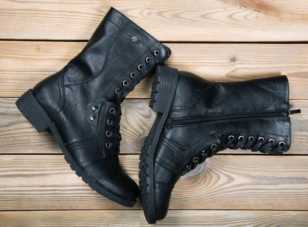 Fekete Női Cipőt Feküdjön Táblák — Stock Fotó