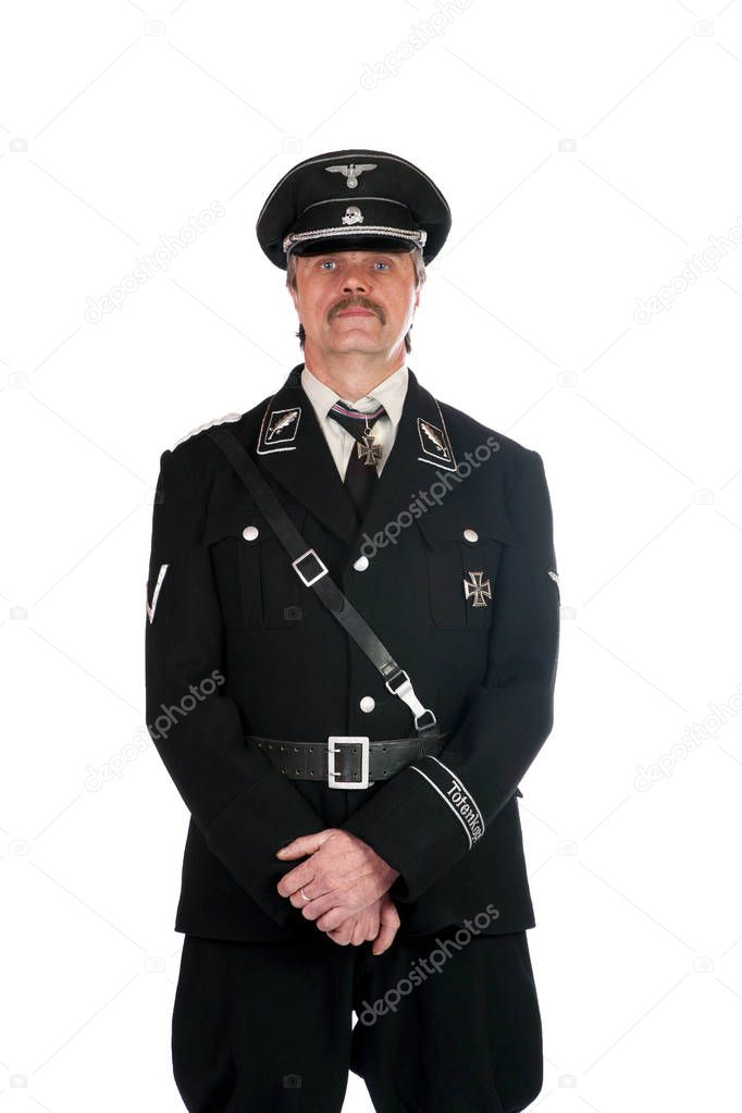 man in the form  standartenfuehrer ss on a white background