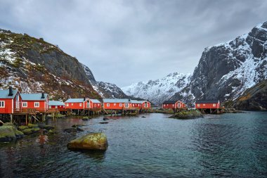 Nusfjord  fishing village in Norway clipart