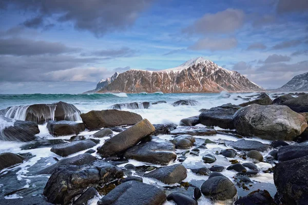 Rocky coast of fjord in Norway — Stock Photo, Image