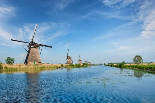 Hollanda 'daki Kinderdijk' te yel değirmenleri. Hollanda