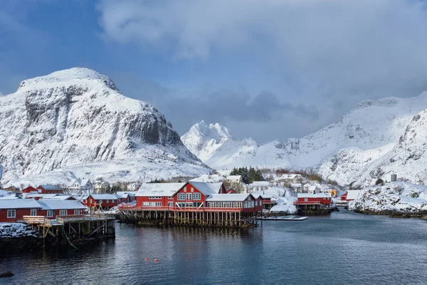 ""Lofoten Adaları 'ndaki bir köy, Norveç — Stok fotoğraf