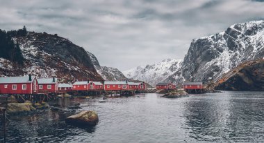 Norveç 'te Nusfjord balıkçı köyü