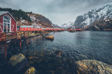 Norveç 'te Nusfjord balıkçı köyü