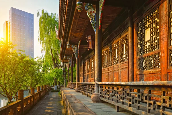 Wangjiang paviljoen in Wangjianglou park. Chengdu, Sichuan, China — Stockfoto