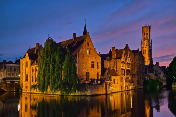 Berühmte Aussicht auf Brügge, Belgien — Stockfoto