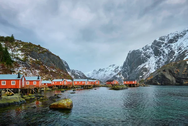 挪威Nusfjord渔村 — 图库照片