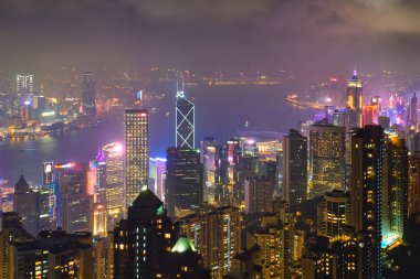 Hong Kong gökdelenleri gökyüzü şehir manzarası