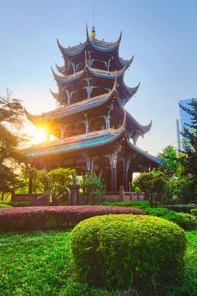 Wangjiang paviljoen in Wangjianglou park. Chengdu, Sichuan, China — Stockfoto