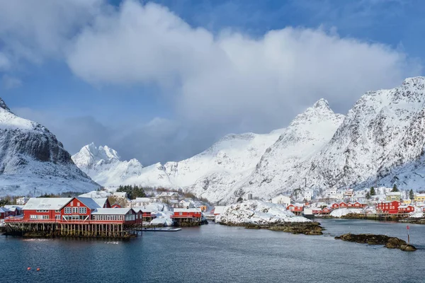 "Vesnice na Lofotenských ostrovech, Norsko — Stock fotografie