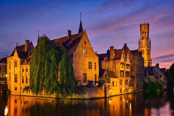 Berühmte Aussicht auf Brügge, Belgien — Stockfoto