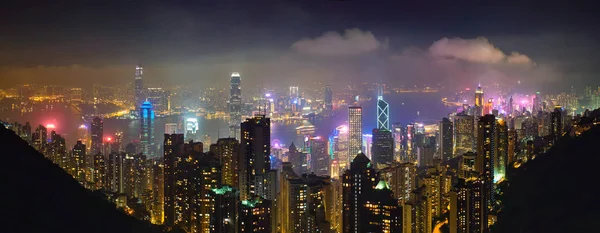 Rascacielos de Hong Kong skyline vista de paisaje urbano — Foto de Stock