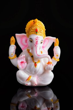 Ganesha heykelin üzerine beyaz