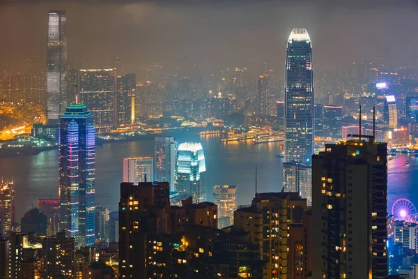 Небоскрёбы Гонконга с видом на город — стоковое фото