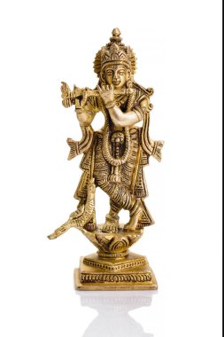Krishna heykelin üzerine beyaz