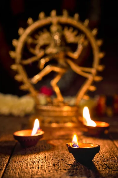 Luzes Diwali com Shiva Nataraja — Fotografia de Stock