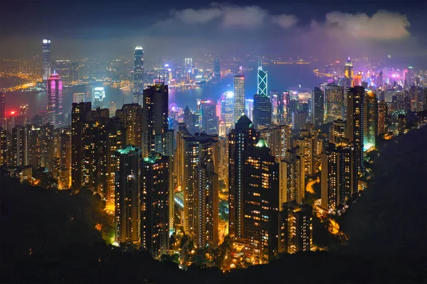 Hong Kong skyscrapers skyline cityscape view — Stock Photo, Image