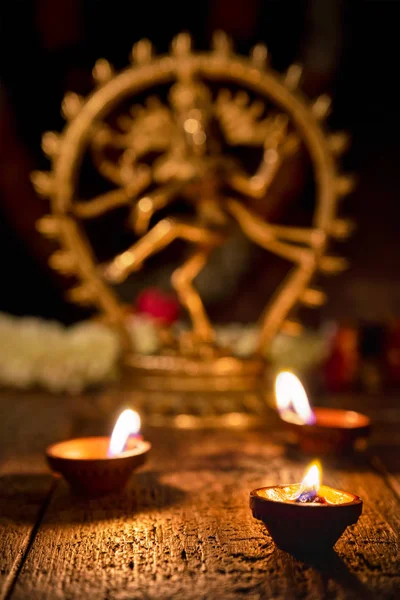 Luzes Diwali com Shiva Nataraja — Fotografia de Stock