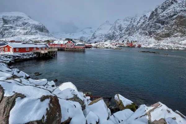 "Uma "aldeia nas Ilhas Lofoten, Noruega — Fotografia de Stock