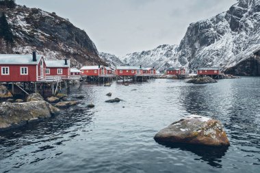 Norveç 'te Nusfjord balıkçı köyü